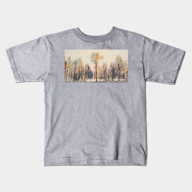 Winter Forest Kids T-Shirt by ReanimatedStore